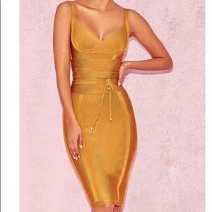 Belice Ginger Tie Waist Bandage Dress - House of CB